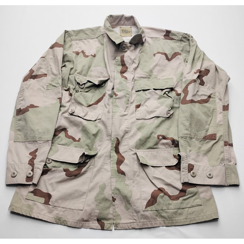 US Army Desert Camo Combat Coat Jacket Mens Medium Long  Regular Ripstop 90s